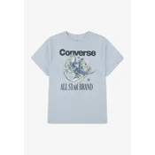 CONVERSE Majica RIBBON CHUCK golobje modra/antracit/svetlo siva/svetlo zelena