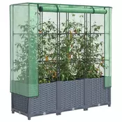 Povišena gredica s pokrovom za staklenik 120 x 40 x 138 cm
