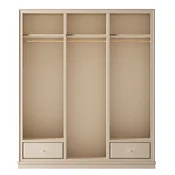 Casa Padrino Luxury Wardrobe Beige 200 x 60 x H. 200 cm - Open Bedroom Cabinet - Bedroom Furniture - Hotel Furniture - Bedroom Furnishings - Luxury Furniture - Luxury Furnishings
