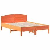 Vidaxl Posteljni okvir brez vzmetnice voščeno rjav 140x190 cm borovina