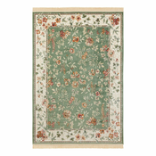 Zelena/kremno bela viskozna preproga 195x300 cm Oriental – Nouristan