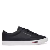 Tenis superge Tommy Hilfiger Vulc Core Rwb Long Lace Lth FM0FM05814 Mornarsko modra