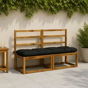 vidaXL Blazina za klop VIANEN 100% poliester Črna 140 x 40 x 12 cm