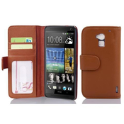 Cadorabo Cadorabo Ohišje, združljivo z HTC ONE MAX T6 v cognac brown - Zaščitni ovitek z magnetnim zapiranjem in 3 režami za kartice, (20547819)