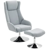 Homestar Zamahljivi naslanjač z otomanskim počivalnikom 68x84x118 cm siva