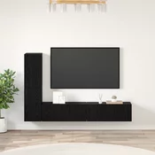 TV Kabinet za Zid Zidne 2 pcs Crni hrast Konstruirano drvo