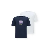 JACK & JONES Majica JORFREDERIKSBERG marine/limonino-rumena/mauve/bela