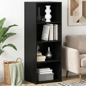vidaXL Visok predalnik Črni hrast 45 x 41 x 124 cm Inženirski les