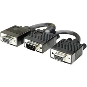 MANHATTAN Manhattan VGA Y-kabel VGA 15-polni vtič\, VGA 15-polna vtičnica\, VGA 15-polna vtičnica 0.15 m črna 304559 lahko se privije VGA kabel, (20410562)
