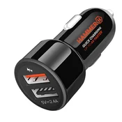 Hammer Avtopolnilec HAMMER 30W, 2x USB vžigalnik za cigarete, polnilna crpalka Express by Mediatek - ČRNa, (20650956)