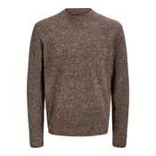 JACK & JONES Pulover JJENIEL pikčasto rjava