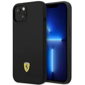 Ferrari Silikonski kovinski logotip Ferrari - ohišje za iPhone 14 (črno)