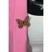Butterfly Brooch A-2-21-7 apricot + gold