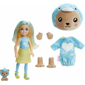 Mattel Barbie Cutie Reveal Chelsea v kostýme - Macko v modrom kostýme delfína