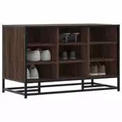 Vidaxl vidaXL Klop s prostorom za čevlje rjav hrast 84x40x53,5 cm