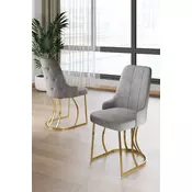 HANAH HOME Set stolica (6 delova) Puva Grey Gold