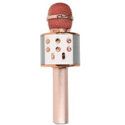 AVIZAR Mikrofon za karaoke Bluetooth Vgrajeni zvočnik Večnamenski gumbi, Šampanjec roza, (5000019347)
