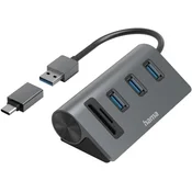 Hama Hama USB Hub i citac kartica, 5-portni (3x USB-A, SD, microSD), 5 Gbit/s