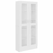 Vidaxl Vitrina bela 82,5x30,5x185 cm iverna plošča