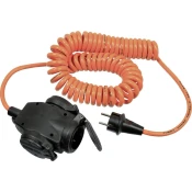 AS SCHWABE VARNOSTNI SPIRALNI KABEL + 3 VTIČNICE AS SCHWABE 70414, ORANŽEN, ČRN, H07BQ-F 3G1,5, IP44