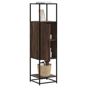 Vidaxl Visoka omara rjavi hrast 35,5x35x139 cm inž. les in kovina