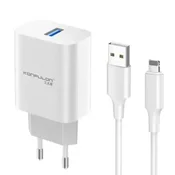 Kucni brzi punjac Konfulon C87+USB Lighting Px23 5V/3A