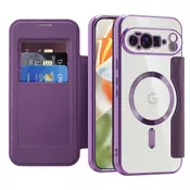 Etui SmartMag Book z Magsafe tehnologijo in RFID denarnico za Google Pixel 10 Pro XL - purple