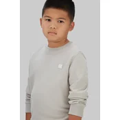 Otroški pulover Calvin Klein Jeans siva barva, IU0IU00570