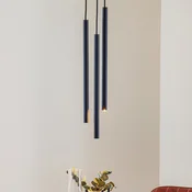 SOLLUX LIGHTING Tanka viseča svetilka, črna, trije žarometi, rondel - Dnevna soba/jedilnica - Sodobni - Kovina