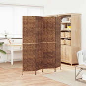 Greatstore Paravan s 4 paneli rjav 163x180 cm vodna hijacinta