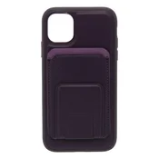 Maska za telefon LEATHER MAGSAFE WALLET za Iphone 11, Ljubicasta