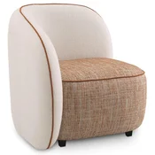Casa Padrino luxury designer armchair left side cream/orange/black 90 x 85 x H. 82 cm - Living room armchair - Hotel armchair - Living room furniture - Luxury furniture