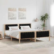 vidaXL vidaXL Konstrukcija postelje Črna 160 x 200 cm Masivno borovo les, (5000084216)