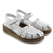 LP Fashion Ženske kožne sandale, Bele