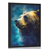 Plakat modro-zlati medved - 20x30 white