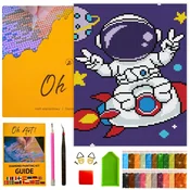 shumee Okvir za diamantno vezenje za otroke, diamantna slika z mozaikom 20x30 cm, Oh Art!