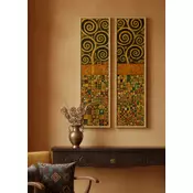 Wallity Dekorativne uramljene slike na platnu, 25x100cm, 2 komada, Šarene