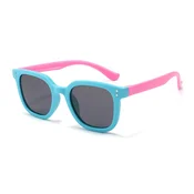 Otroška sončna očala za otroke Techsuit 8351-C27 polarizirana, kvadratna oblika - pink