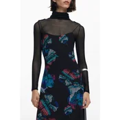 Desigual Vsakodnevna obleka Watercolor Lacroix 25WWVK03 Črna Regular Fit