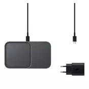 SAMSUNG stolni punjač 15W, dvostruki + mrežni punjač, CRNI EP-P5400TBEGEU