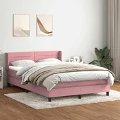 vidaXL vidaXL Box spring postelja z vzmetnico roza 160x210 cm žamet, (21791047)