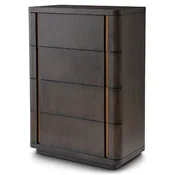 Casa Padrino luxury dresser with 4 drawers mocha/brass 85 x 48.5 x H. 120.5 cm - Bedroom chest of drawers - Bedroom furniture - Hotel furniture - Luxury furniture - Luxury quality