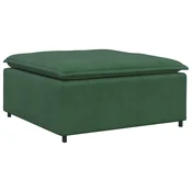 Vidaxl Modularni kavč s podnožjem, temno zelen 100x100x48 cm
