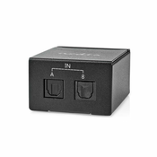 Nedis Digitalno avdio stikalo | Dvosmerno | Priključni vhod: DC napajanje/2x TosLink | Izhod povezave: TosLink Female | Navodila za uporabo/Stikalo | Kovina | Črna