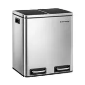 Koš za ločevanje odpadkov SORT 30l (2x15l), srebrna/črna SongmicsHome