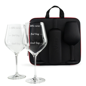 Komplet za vino z dvema kozarcema – Who cares - diVinto - Baby shower - Božič - Poroka