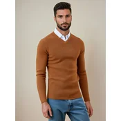 Sweter męski kamelowy Dstreet