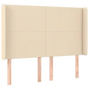 Vidaxl Vzglavje z ušesi krem 147x16x118/128 cm blago