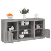 Komoda s LED svjetlima boja sivog hrasta 142,5x37x67 cm