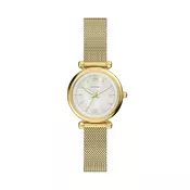 FOSSIL Analogni sat Carlie  zlatna / biserno bijela